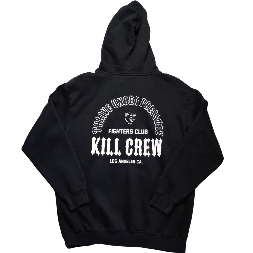 Kill Crew Hoodie Mens Small Black Excellent Fighters Club Thrive Under Pressure